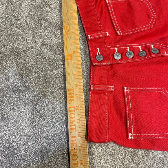 Normcore streetwear grunge Buttonfly Levi’s big E red 80s Mom Shorts 25 Denim - Picture 7 of 12